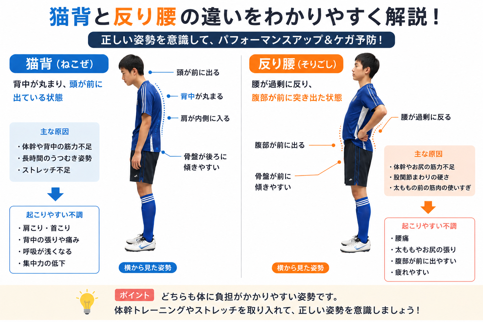 猫背と反り腰の違い図解